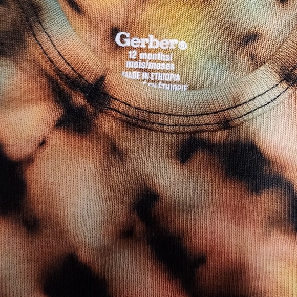 New Gerber Baby Reverse Tie Dye Bodysuit Handmade 12 Months - Picture 5 of 5